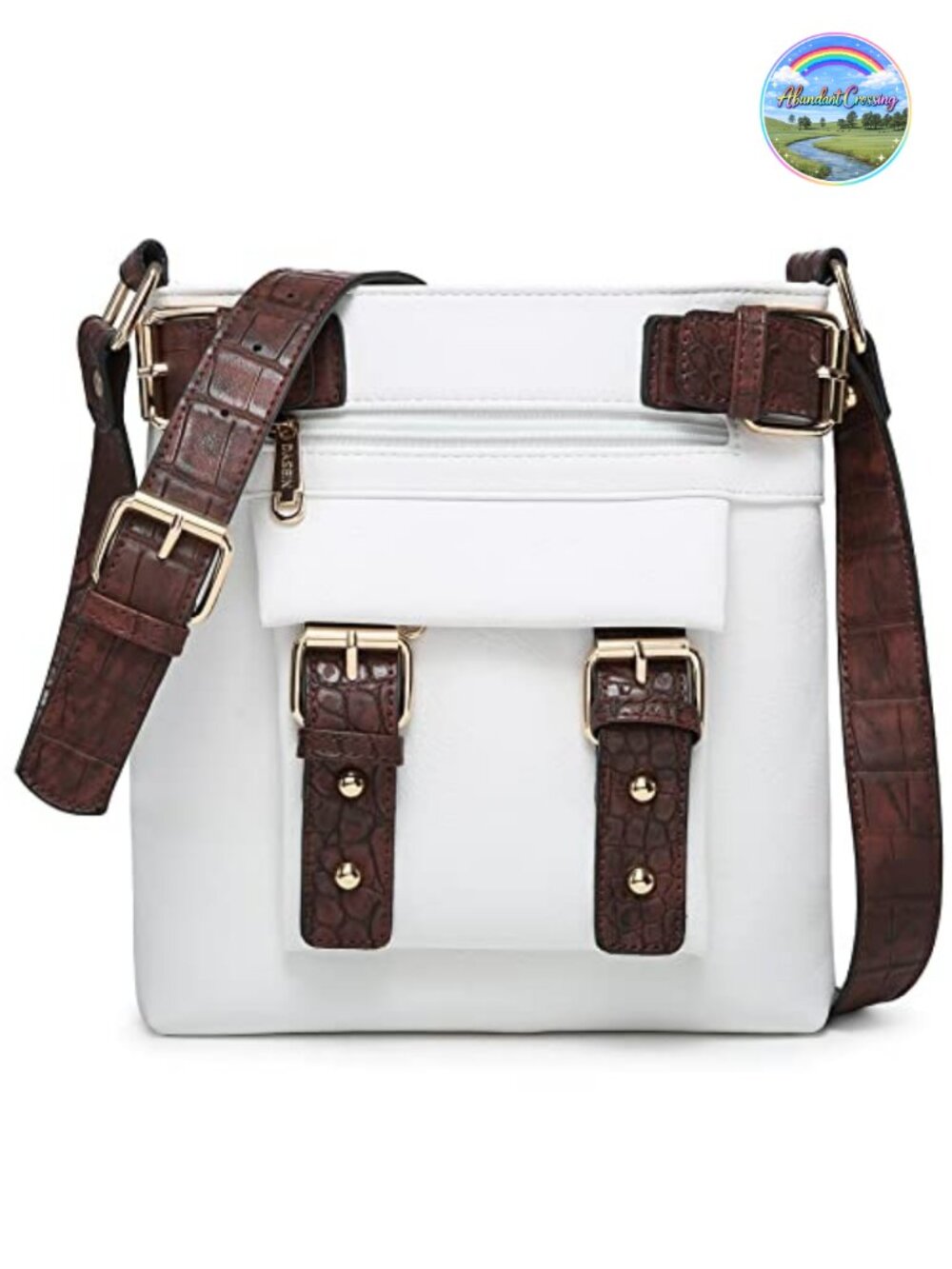 Vegan Leather Crossbody Bag Messenger Shoulder Travel Purse